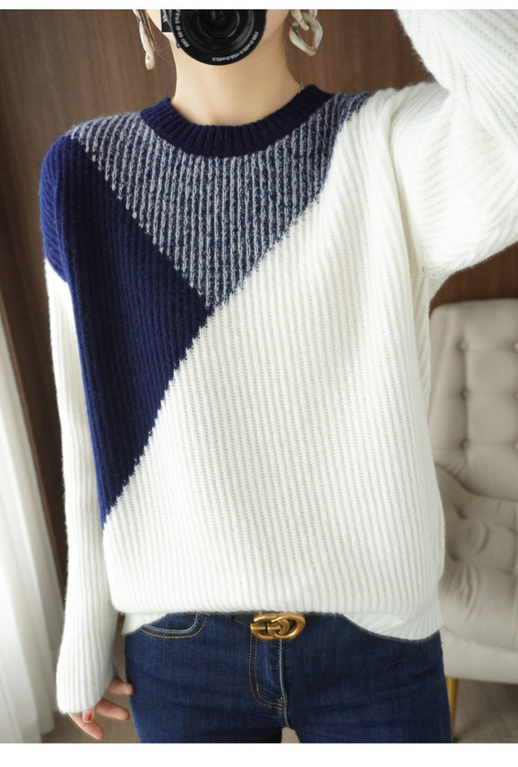 Pull de couleur contrastée