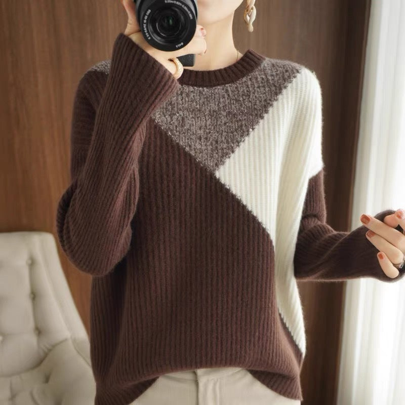 Pull de couleur contrastée