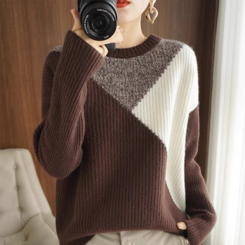 Pull de couleur contrastée