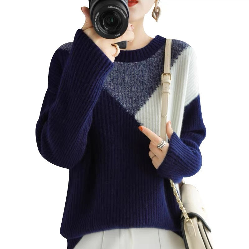 Pull de couleur contrastée