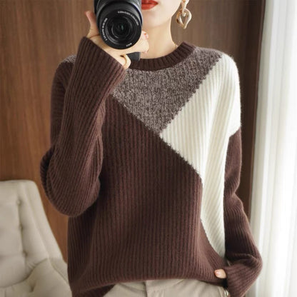 Pull de couleur contrastée