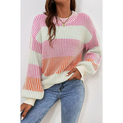 Pull décontracté à Col Rond et Chaud pour Femme